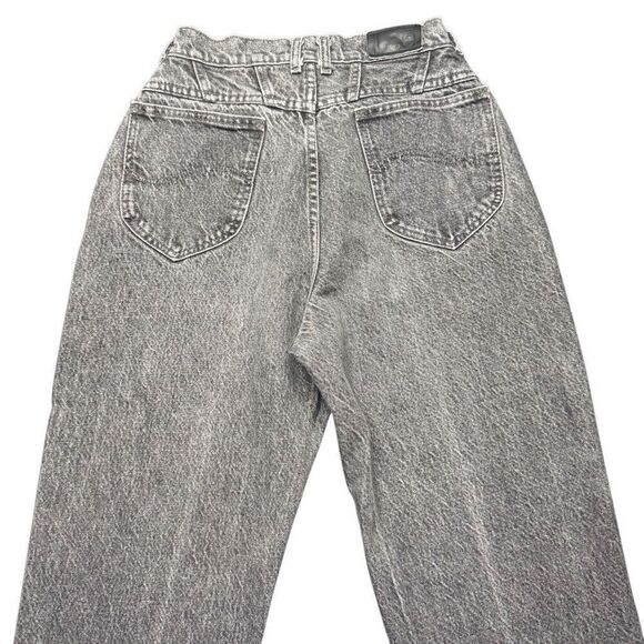 Vintage Lee Acid Wash Black Jeans Womens 8 Med Tapered High Rise - Picture 2 of 9